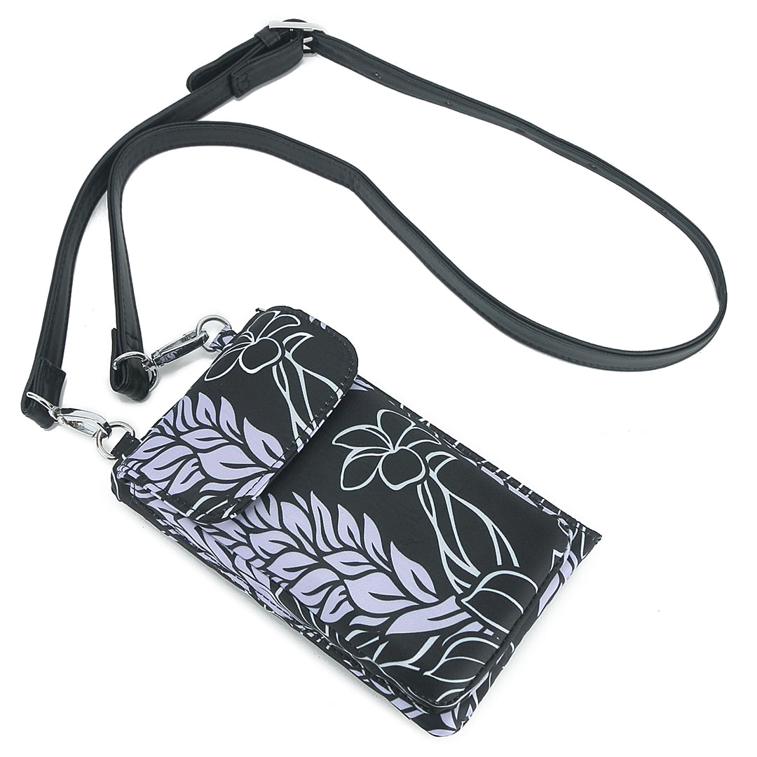 Crossbody Phone Wallet Anna Hibiscus Lines cheapest Black