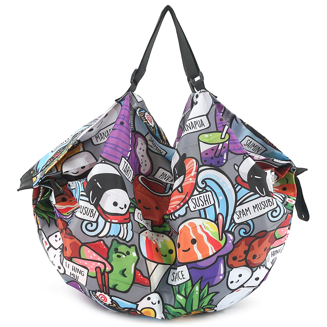 Foldable Bag Jazmine Craving Hawaii Grey – Happy Wahine