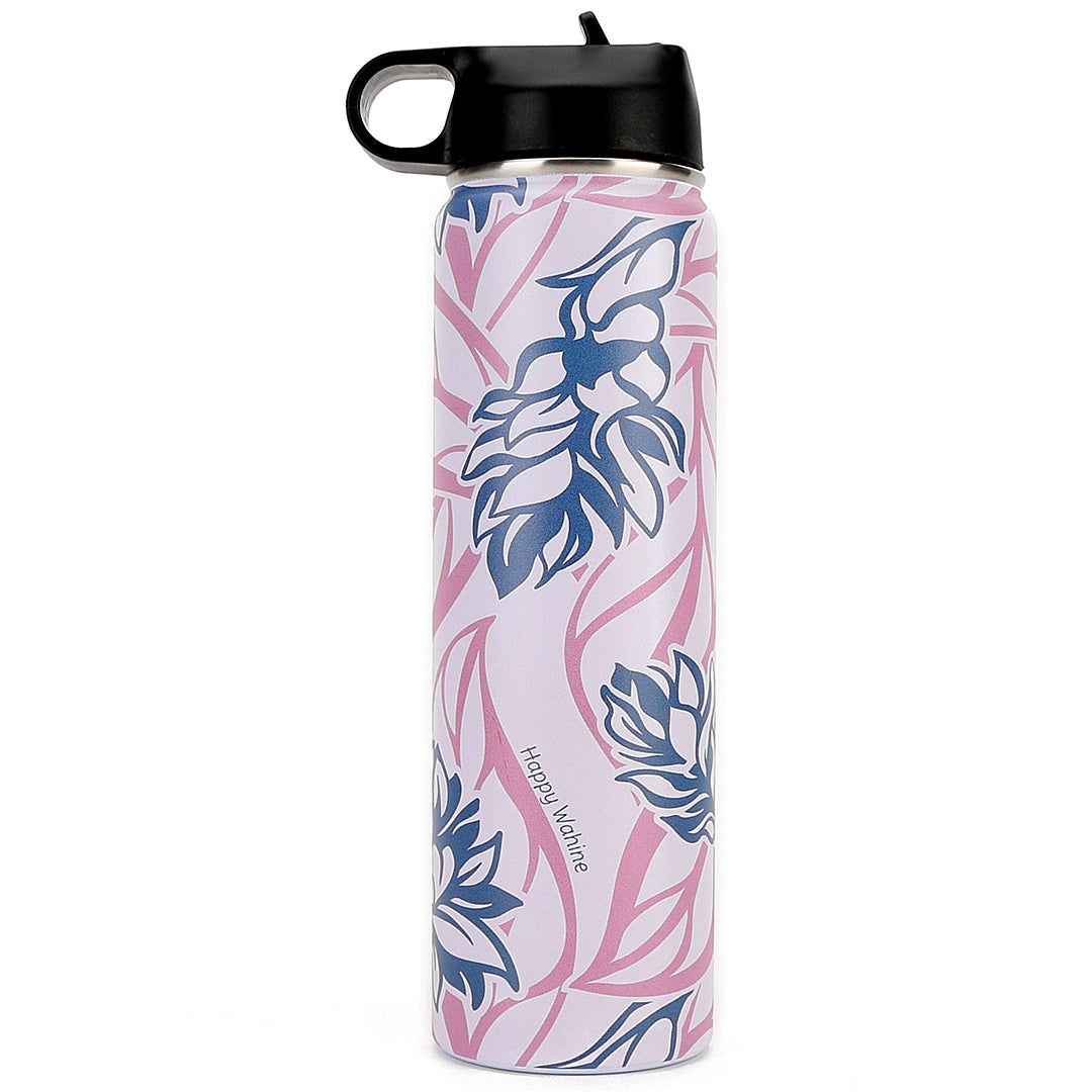 Insulated Water Bottle 24oz Heliconia Pink – Happy Wahine