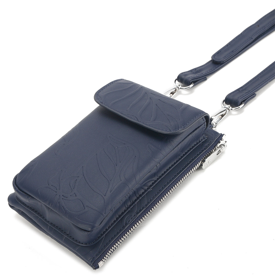 Crossbody Phone hot Wallet Anna Fern Lei Embossed Navy