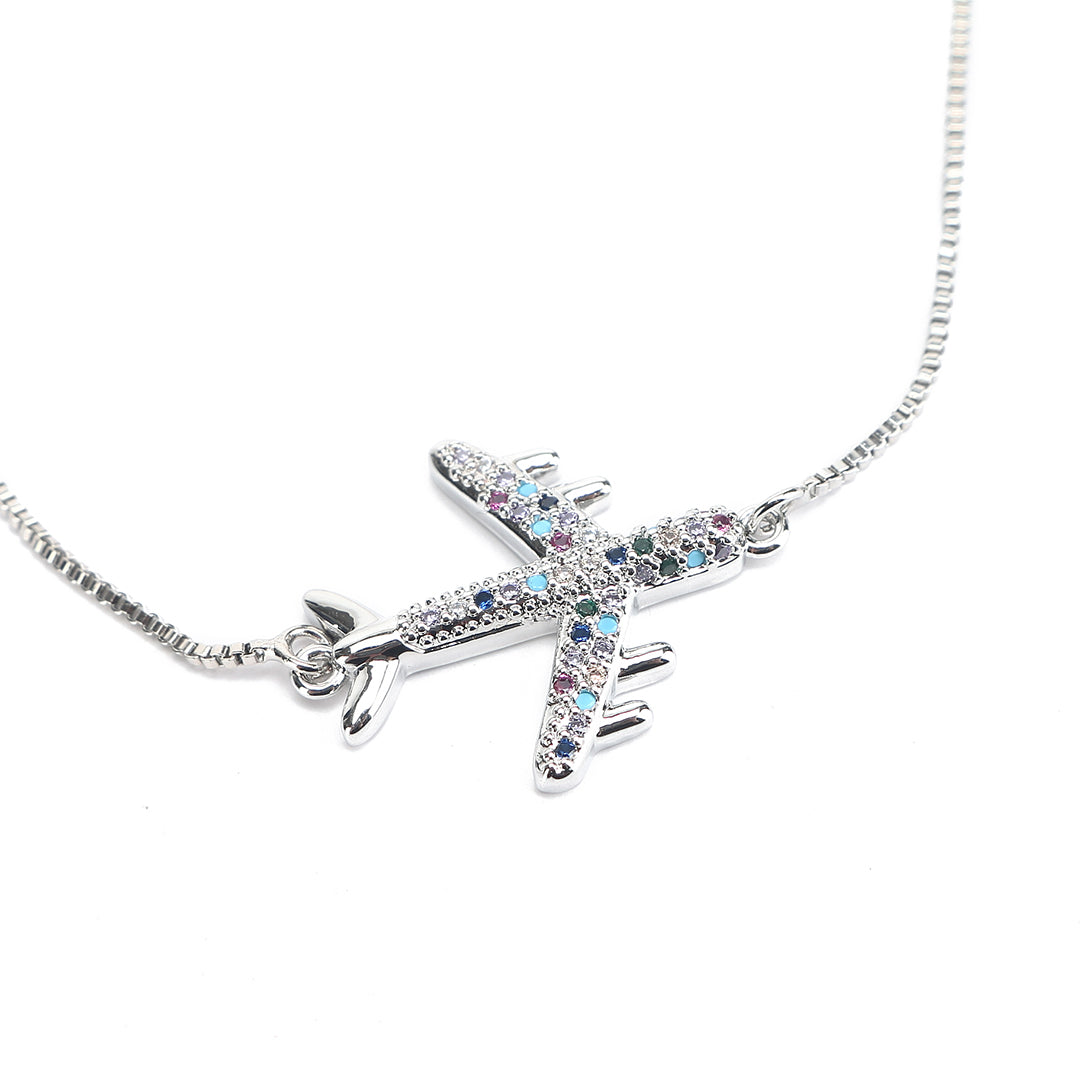 Silver Little Airplane Necklace