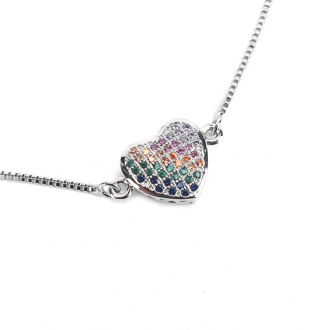 Crystal Heart Locket Bracelet