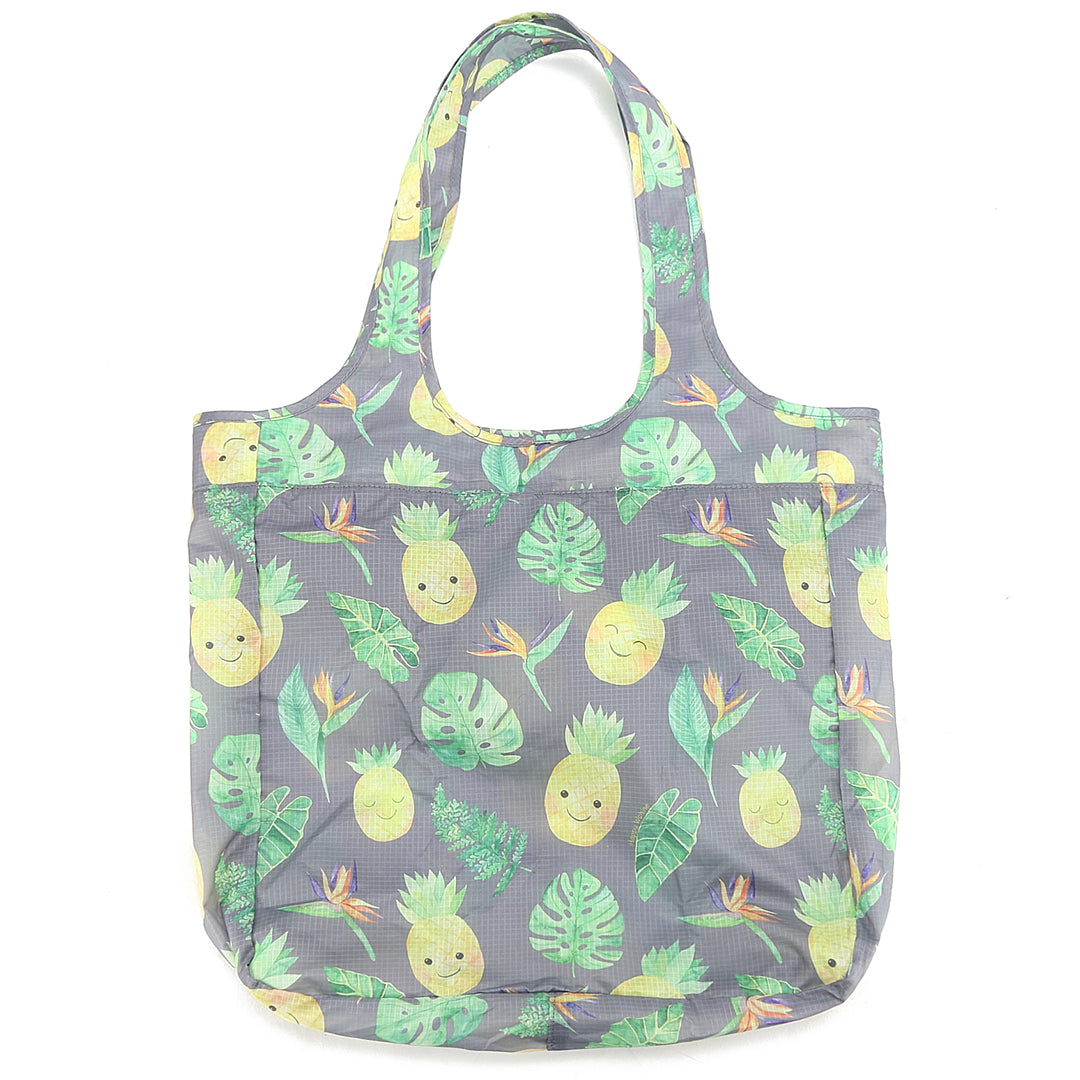 Foldable Bag Jacqueline Pineapple Monstera Grey