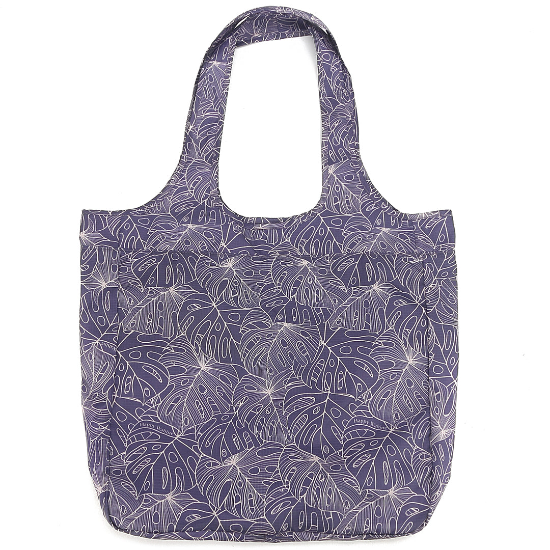 Foldable Bag Jacqueline Monstera Lines Grey