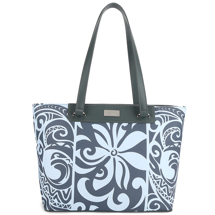 Tote Large Keʻolu Tapa Tiare Teal