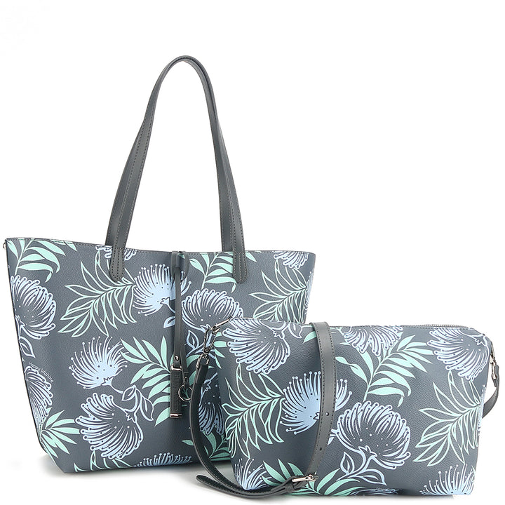 Reversible Tote Nancy Large Lehua Grey