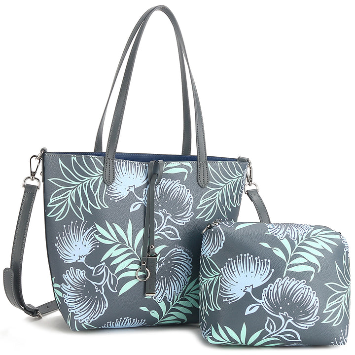 Reversible Tote Nancy Small Lehua Grey