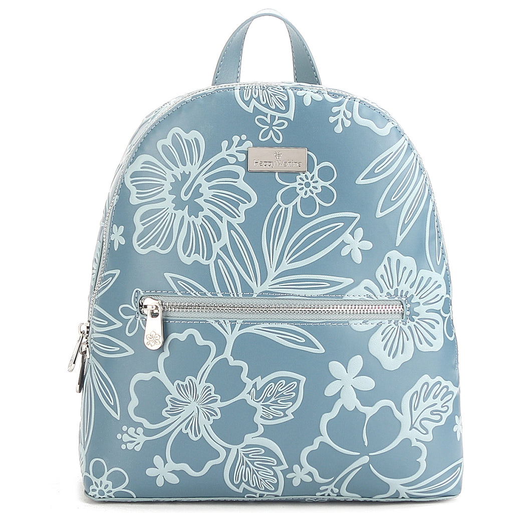 Backpack Tiffany Cherry Blossom Embossed Blue Happy Wahine