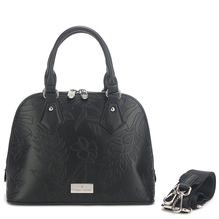 Satchel Lora Ginger Embossed Black