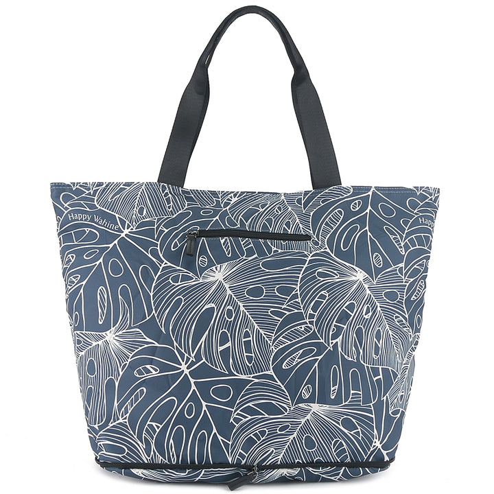 Foldable Tote James Monstera Lines Navy