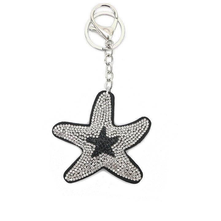 Bag Charm Crystal Starfish White