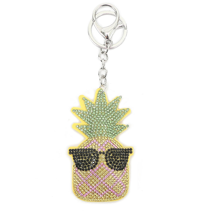 Bag Charm Crystal Pineapple Glasses Yellow