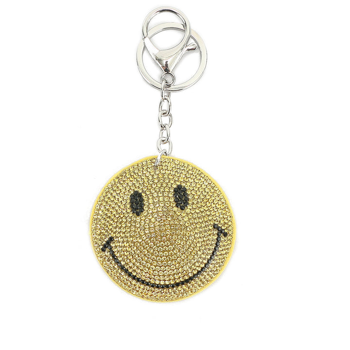 Bag Charm Crystal Smiley Yellow