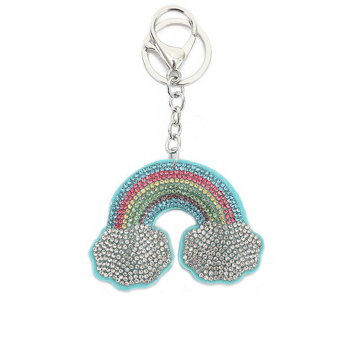 Bag Charm Crystal Rainbow Blue