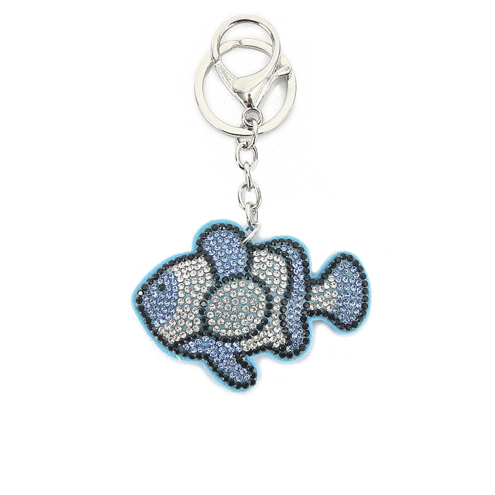 Bag Charm Crystal Fish Blue