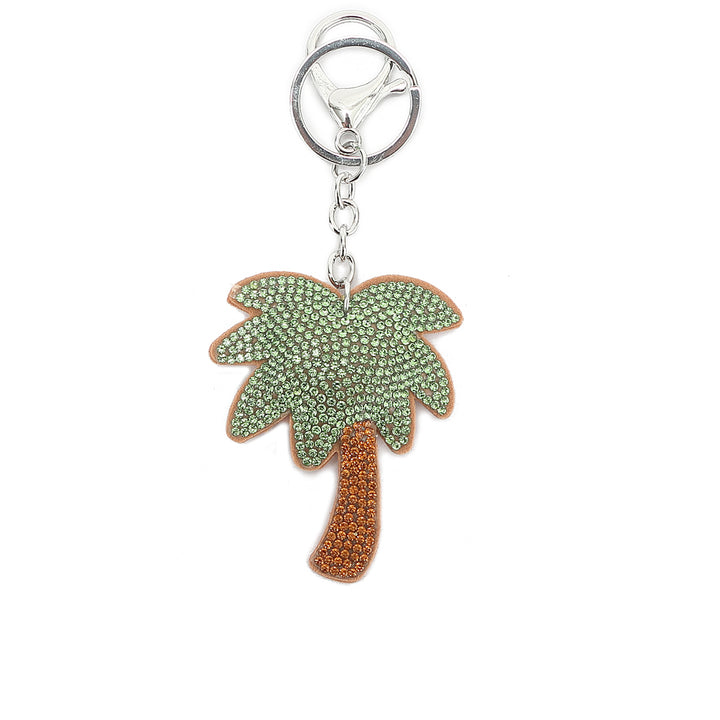 Bag Charm Crystal Palmtree Green