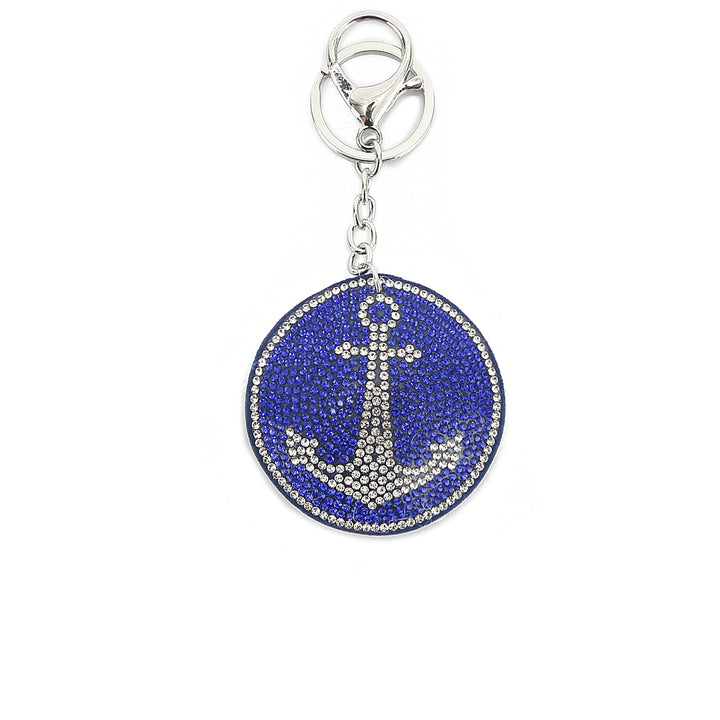 Bag Charm Crystal Anchor Blue