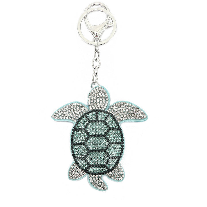 Bag Charm Crystal Turtle Teal