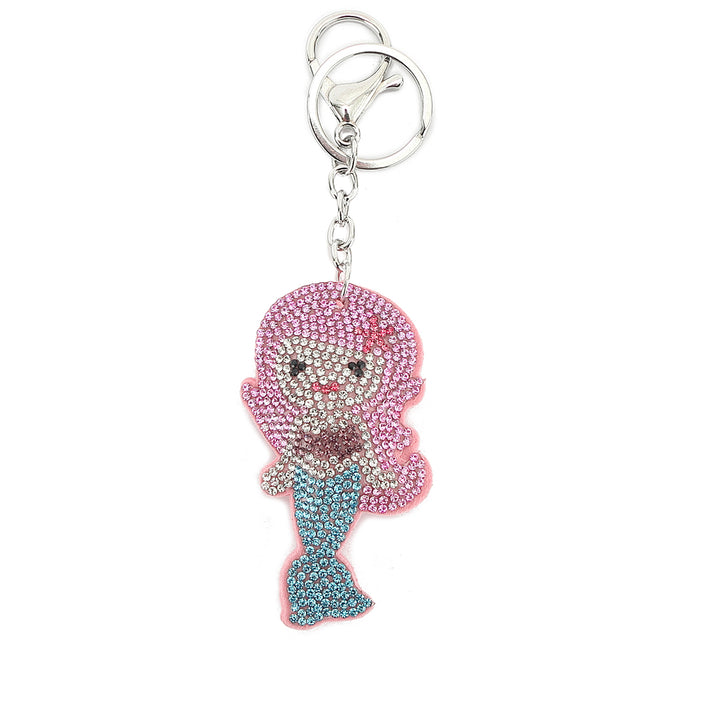 Bag Charm Crystal Mermaid Pink