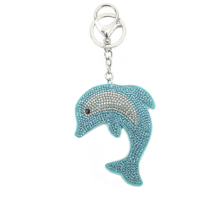 Bag Charm Crystal Dolphine Blue