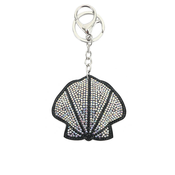 Bag Charm Crystal Shell White