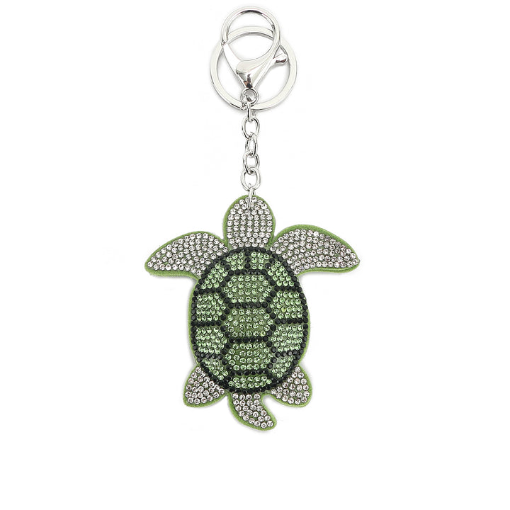 Bag Charm Crystal Turtle Green