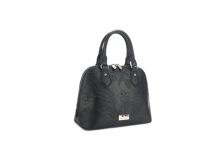 Satchel Lora Ginger Embossed Black