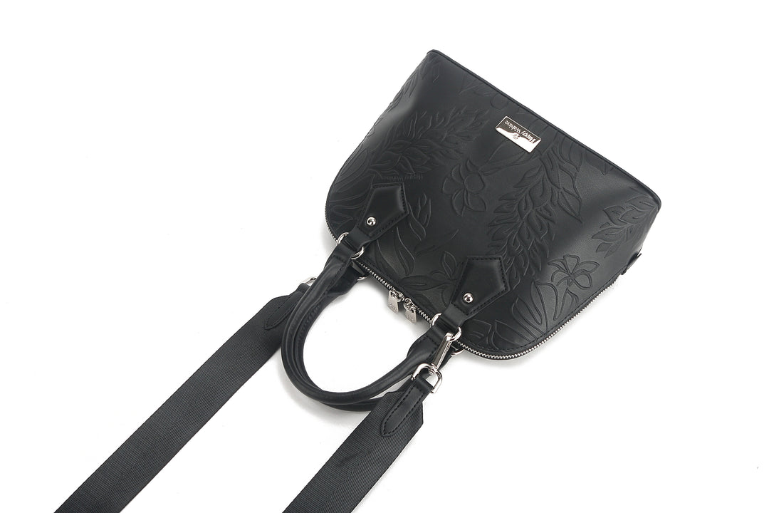 Satchel Lora Ginger Embossed Black