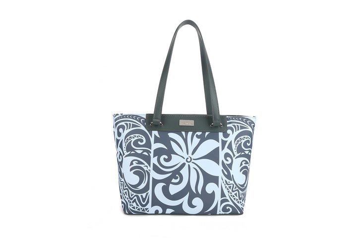 Tote Large Keʻolu Tapa Tiare Teal