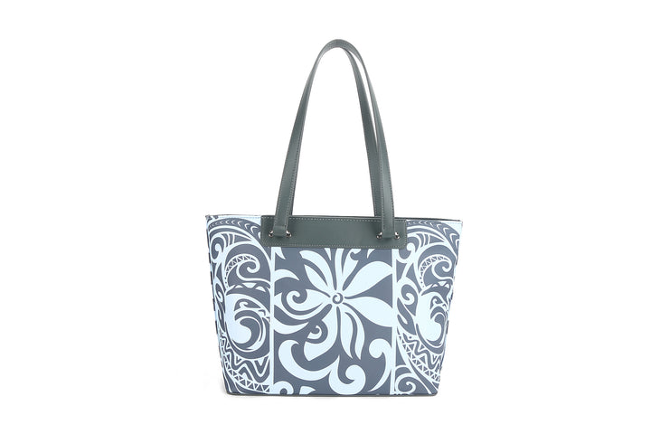 Tote Large Keʻolu Tapa Tiare Teal