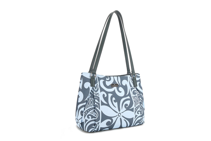 Tote Medium Keʻolu Tapa Tiare Teal