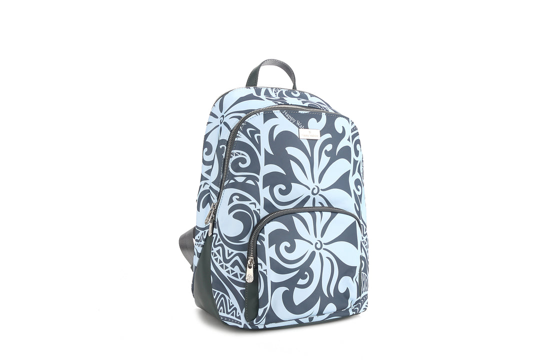 Backpack Large Keʻolu Tapa Tiare Teal