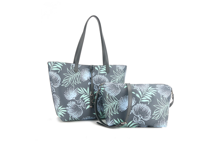 Reversible Tote Nancy Large Lehua Grey