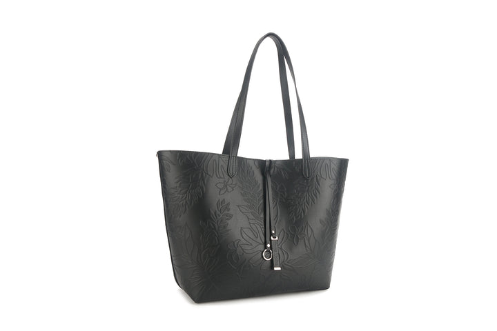 Reversible Tote Nancy Large Ginger Embossed Black