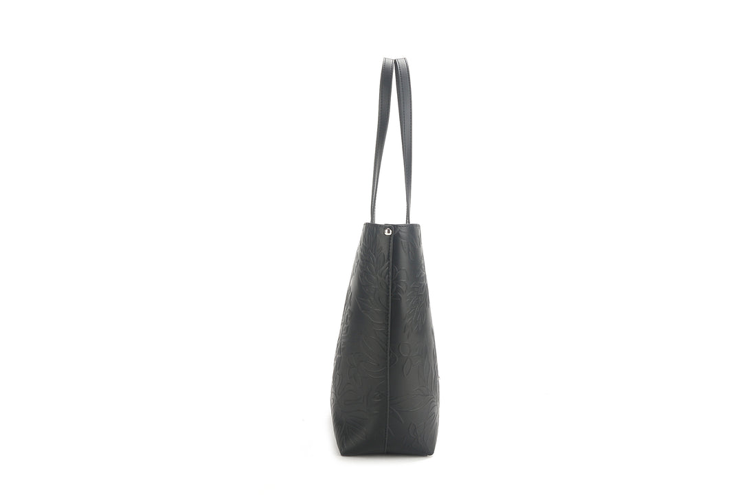 Reversible Tote Nancy Large Ginger Embossed Black