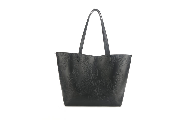 Reversible Tote Nancy Large Ginger Embossed Black