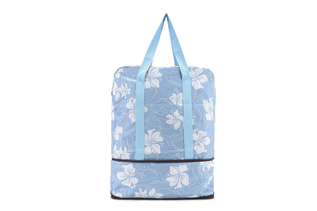 Foldable Duffle Bag Sophie Hibiscus Blue