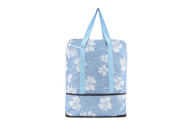 Foldable Duffle Bag Sophie Hibiscus Blue