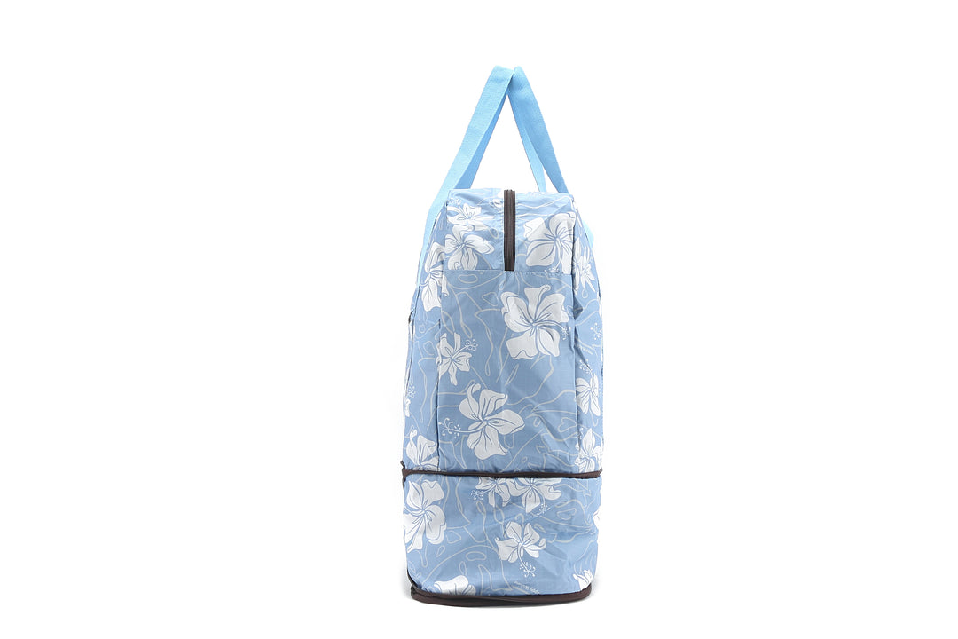 Foldable Duffle Bag Sophie Hibiscus Blue