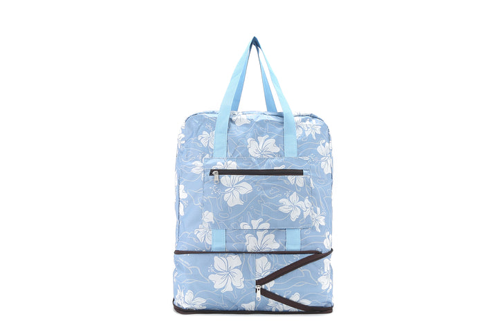 Foldable Duffle Bag Sophie Hibiscus Blue