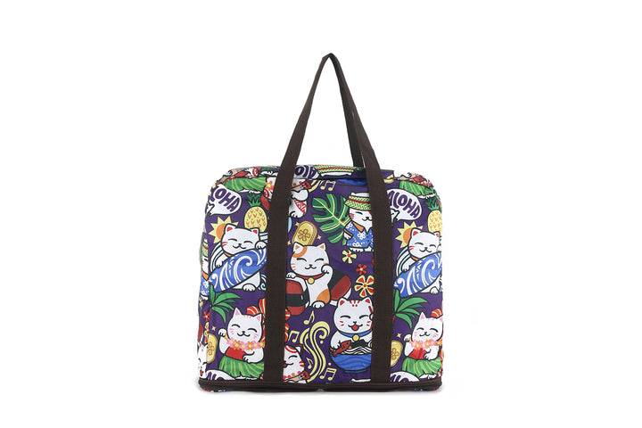 Foldable Duffle Bag Sophie Neko Purple