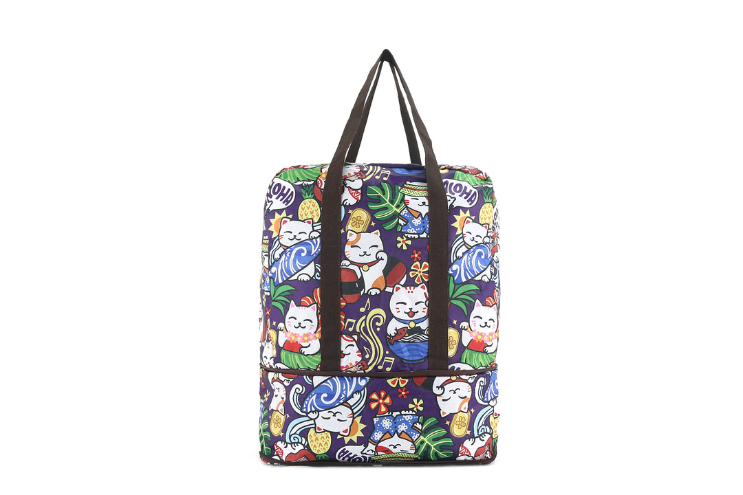 Foldable Duffle Bag Sophie Neko Purple