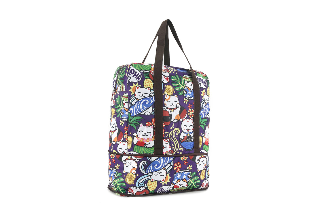 Foldable Duffle Bag Sophie Neko Purple