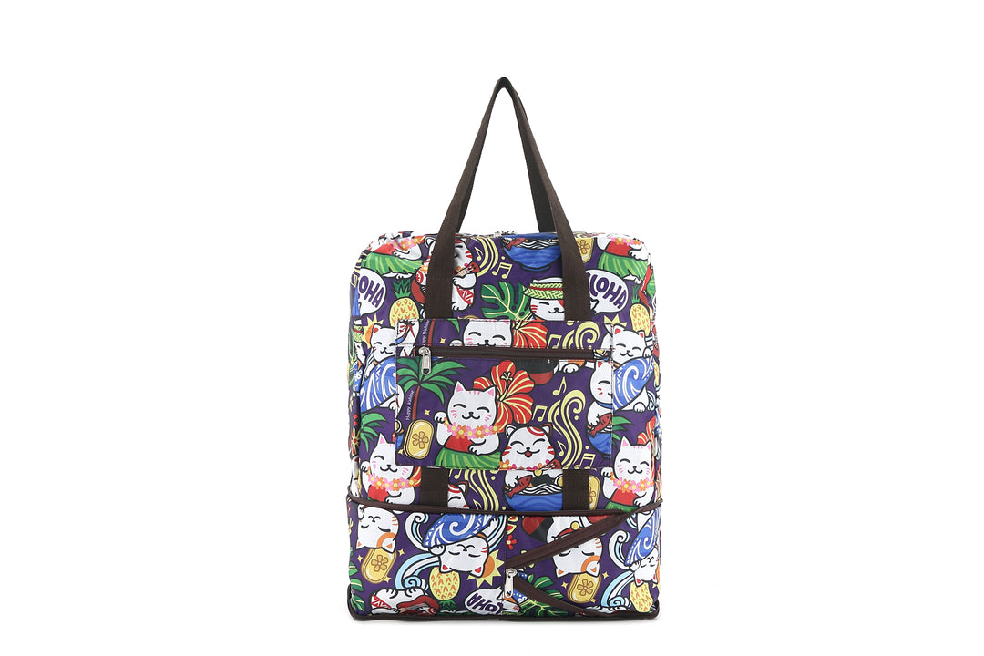 Foldable Duffle Bag Sophie Neko Purple