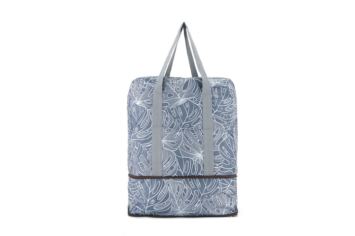 Foldable Duffle Bag Sophie Monstera Lines Grey