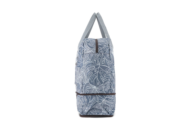 Foldable Duffle Bag Sophie Monstera Lines Grey