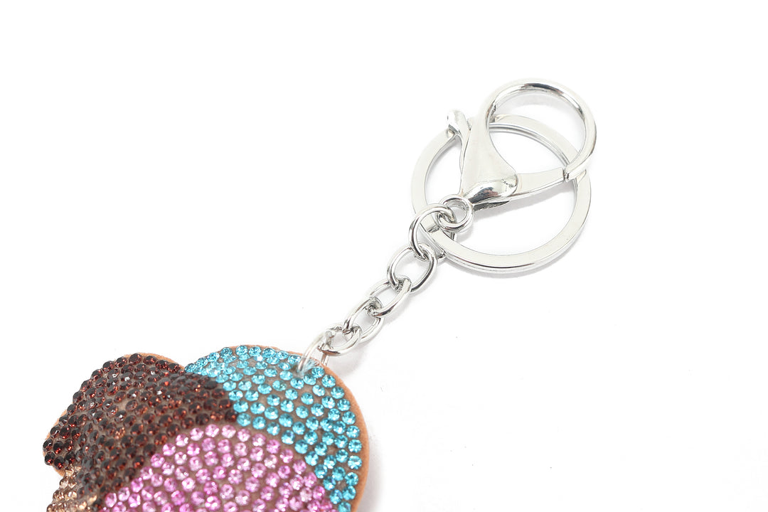 Bag Charm Crystal Ice Cream Pink