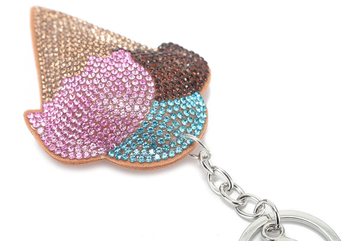 Bag Charm Crystal Ice Cream Pink