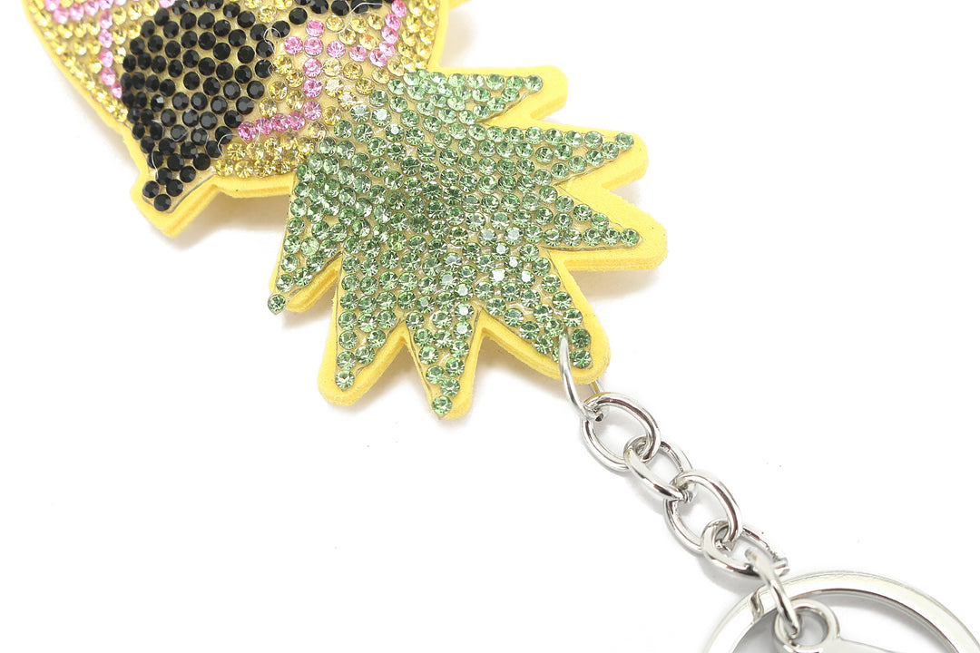 Bag Charm Crystal Pineapple Glasses Yellow