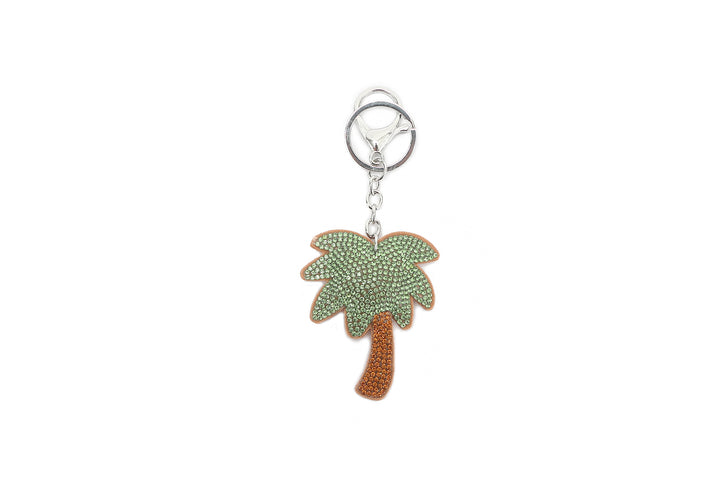 Bag Charm Crystal Palmtree Green